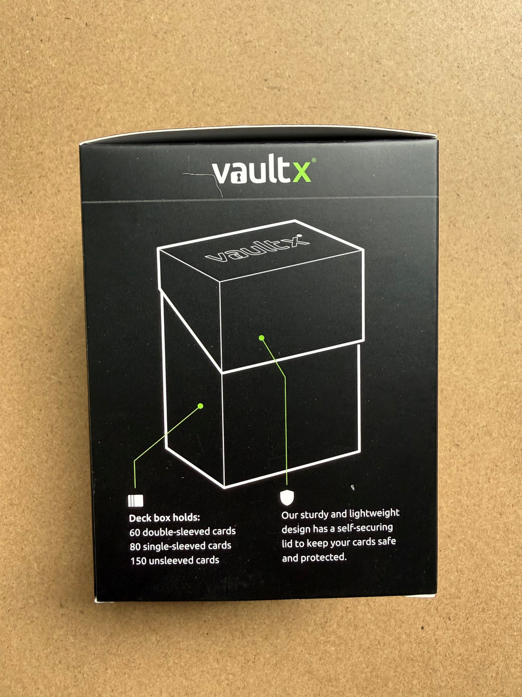 Vault X Toploading Deck Box with 100 Sleeves - Black