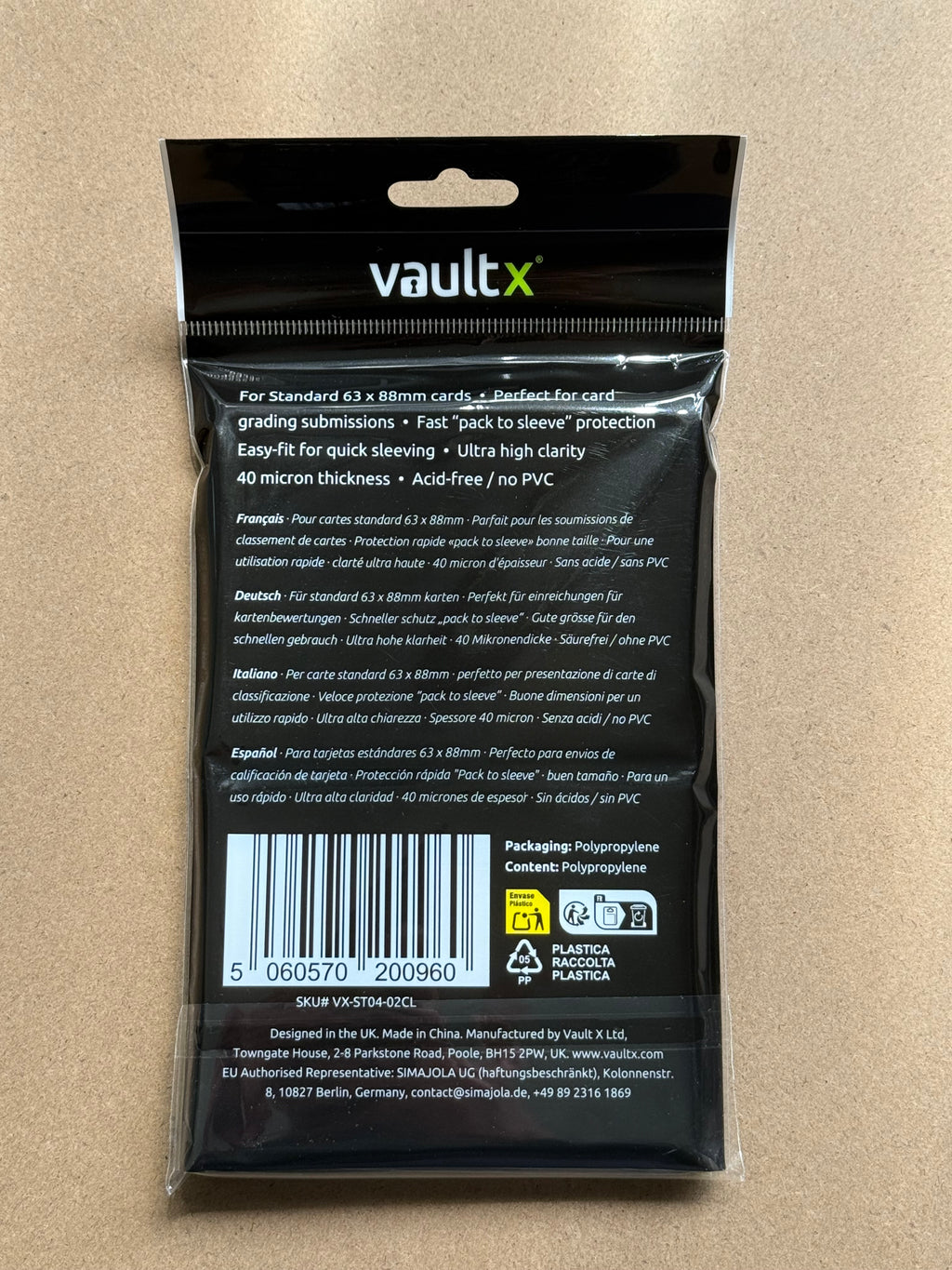 Vault X Soft Sleeves Ultra Clear - 200 Pack