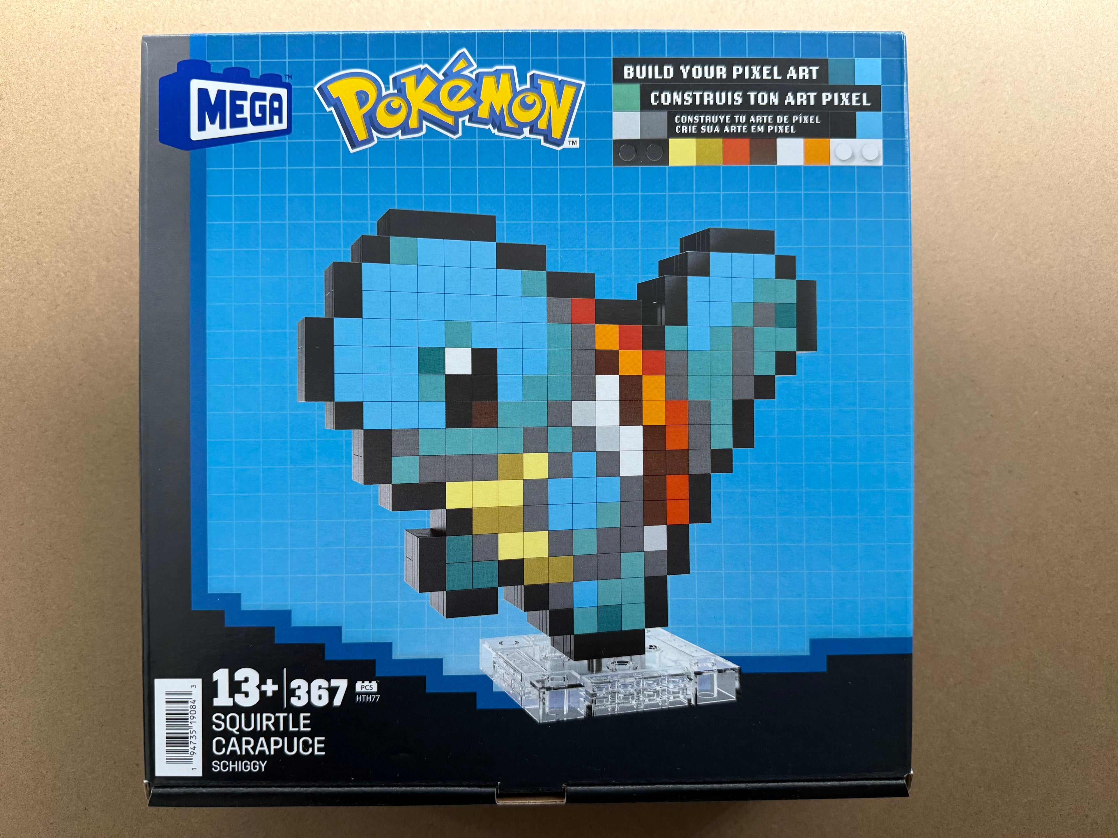 Mega Pokémon Squirtle Pixel Art Construction Set - 367 Pieces