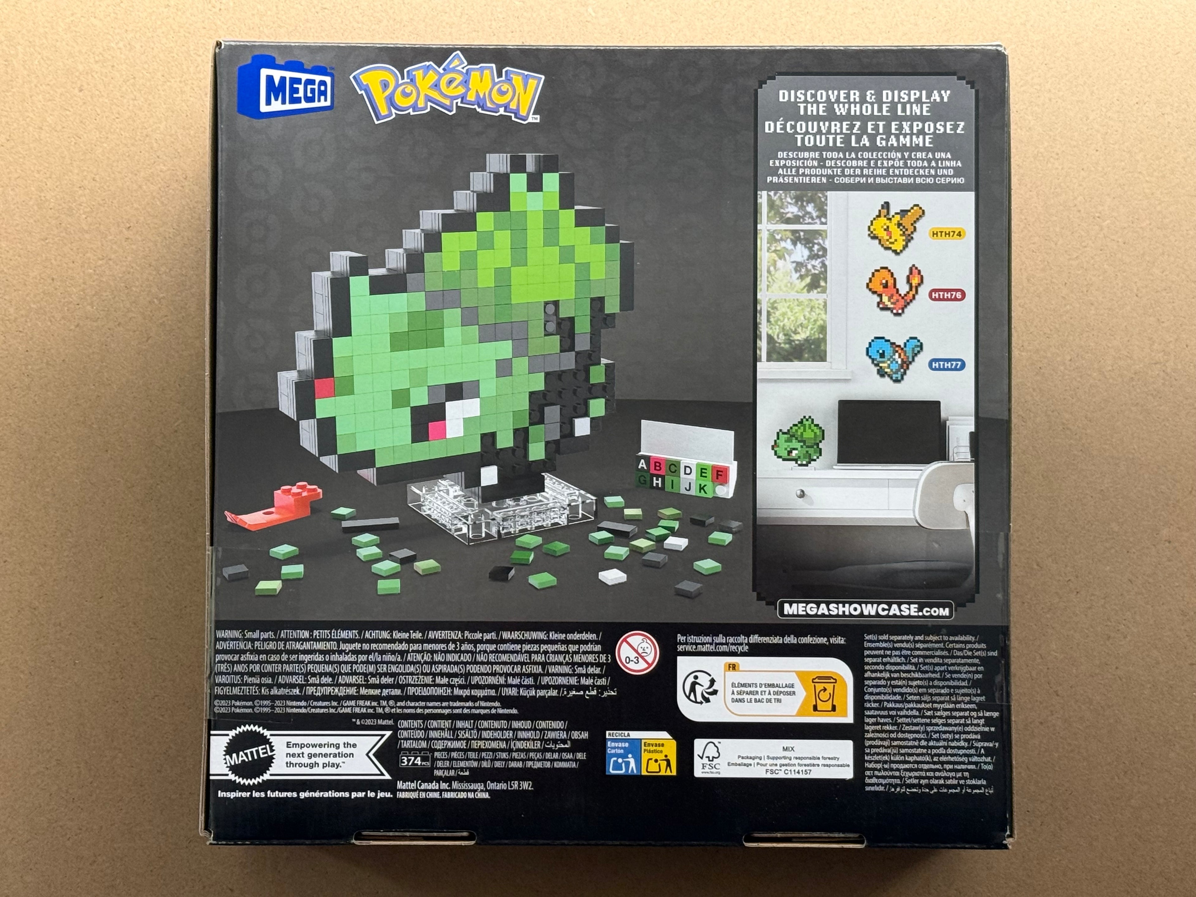 Mega Pokémon Bulbasaur Pixel Art Construction Set - 374 Pieces