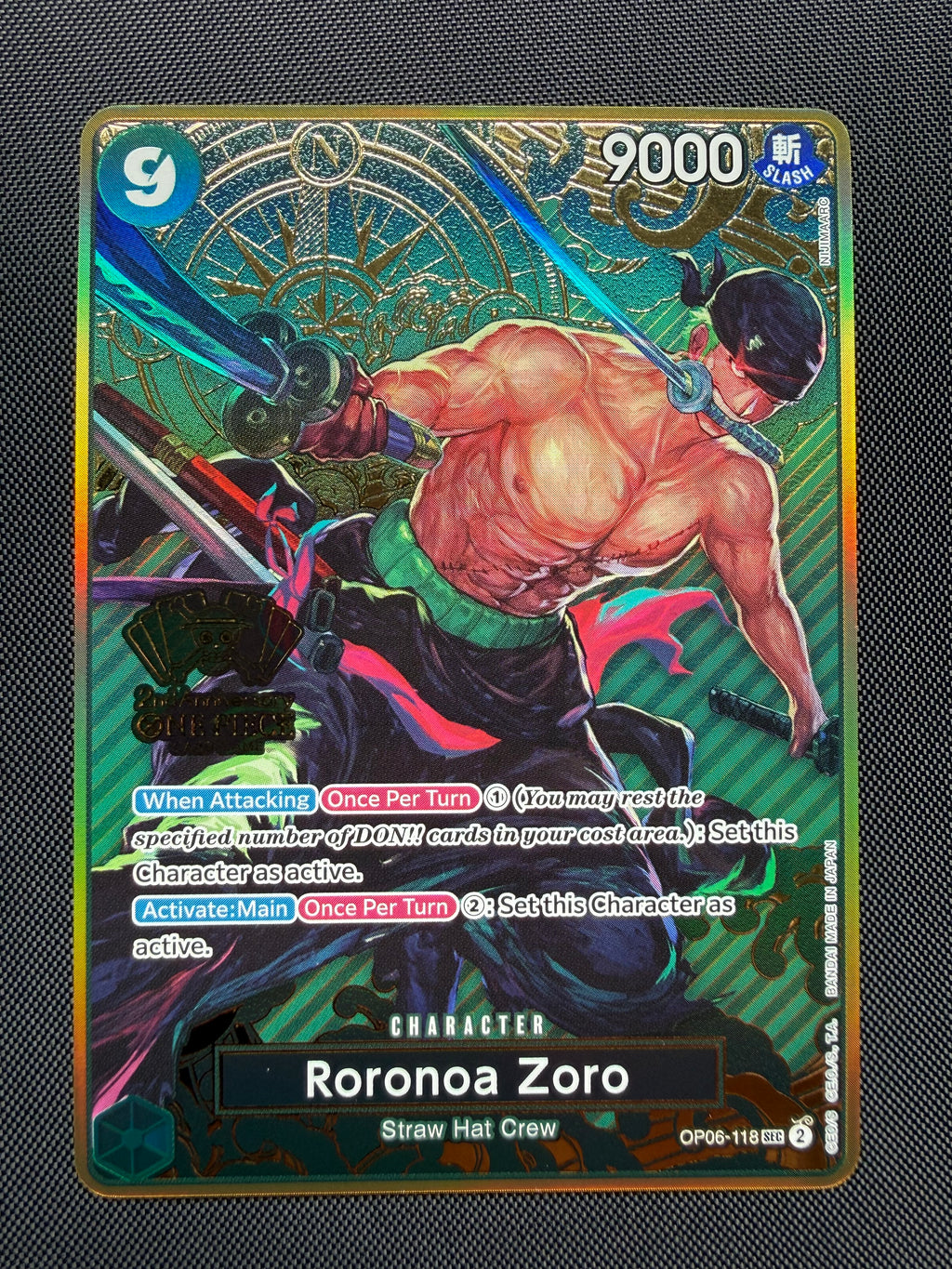 Roronoa Zoro OP06-118 - 2nd Anniversary - One Piece Card Single
