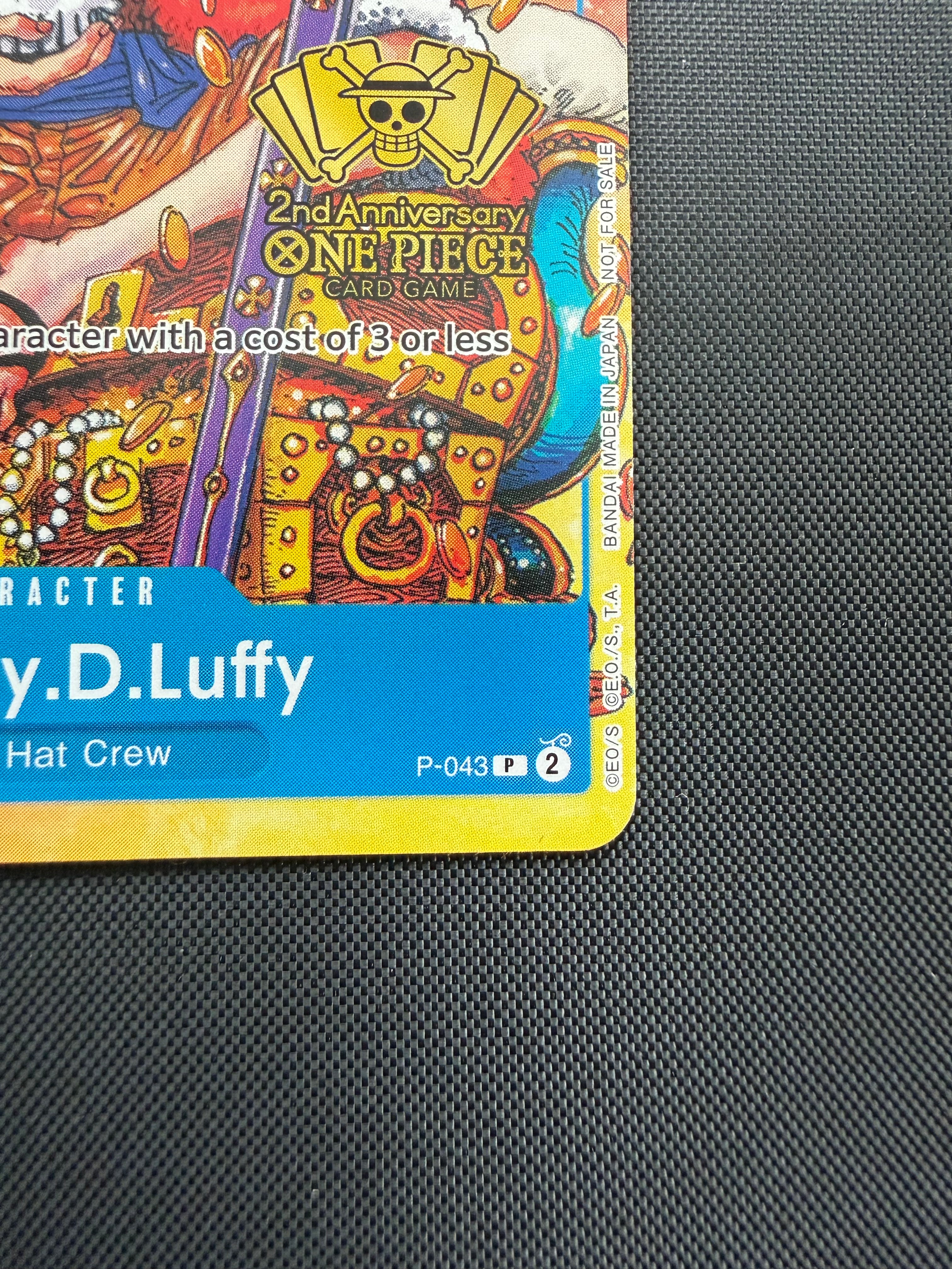 Monkey.D.Luffy P-043 - 2nd Anniversary - Near Mint One Piece Card Single