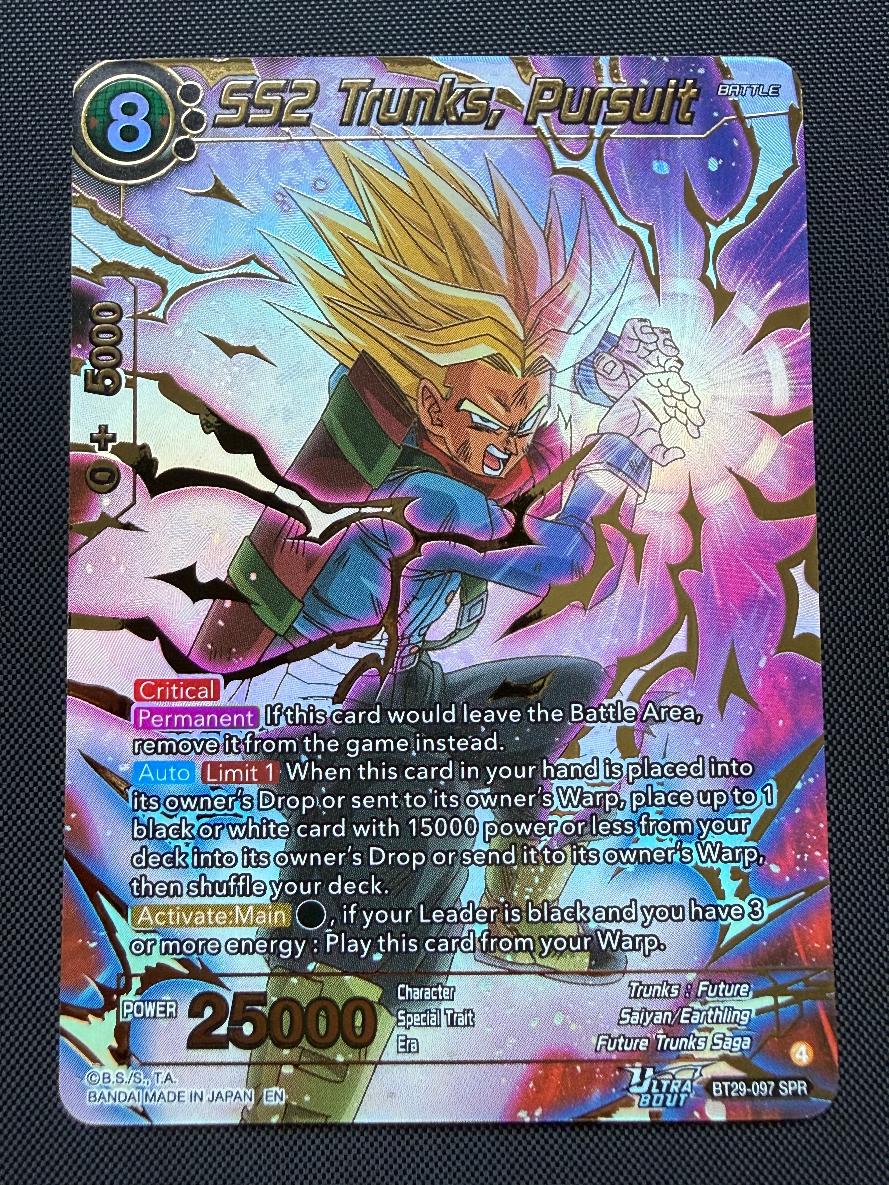 SS2 Trunks, Pursuit BT29-097 SPR - Fearsome Rivals - Near Mint Dragon Ball Card Single