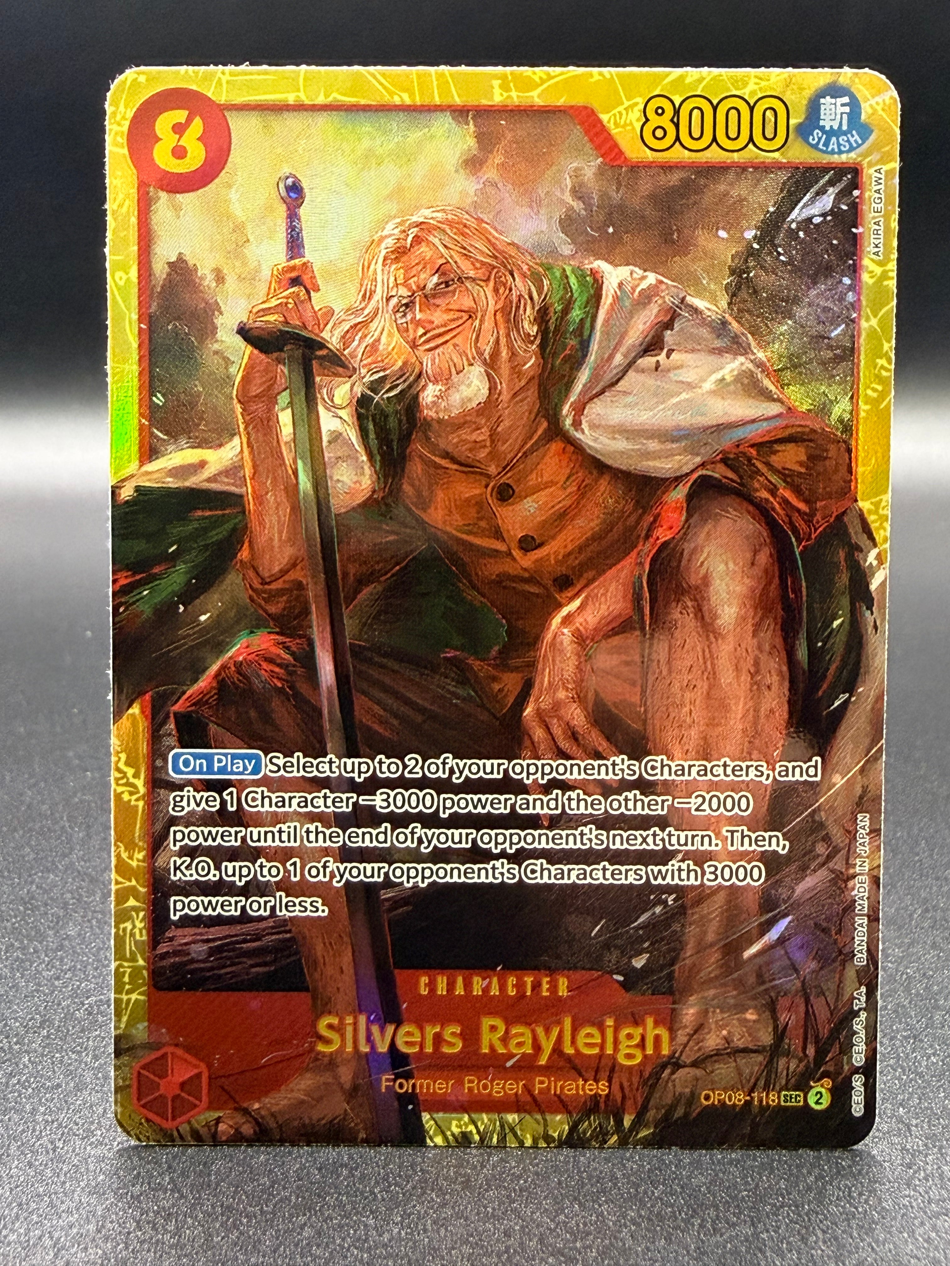 Silvers Rayleigh OP08-118 SEC - Two Legends - Excellent One Piece Card Single