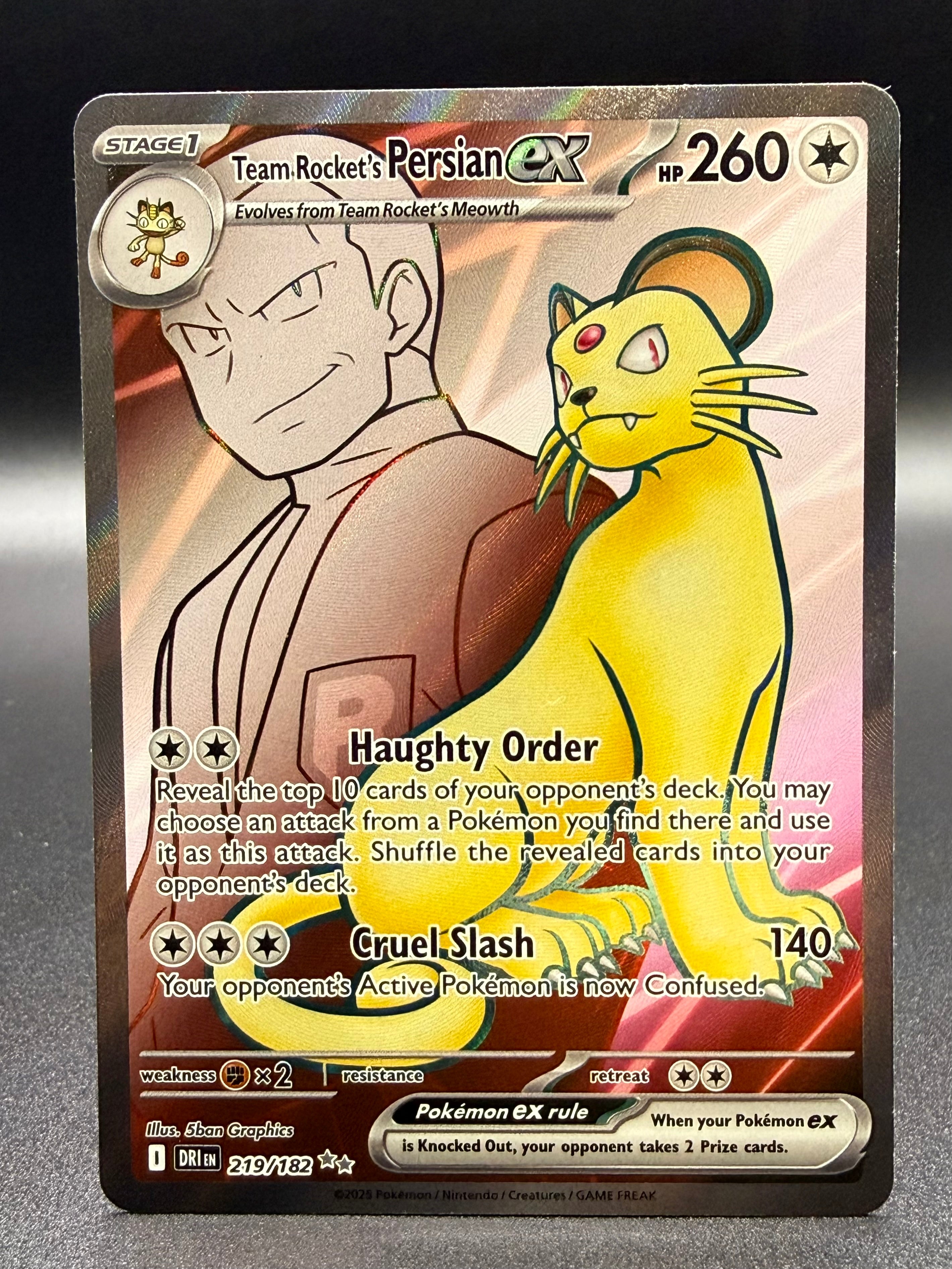 Team Rocket’s Persian ex 219/182 - Destined Rivals - Near Mint Pokémon Card Single