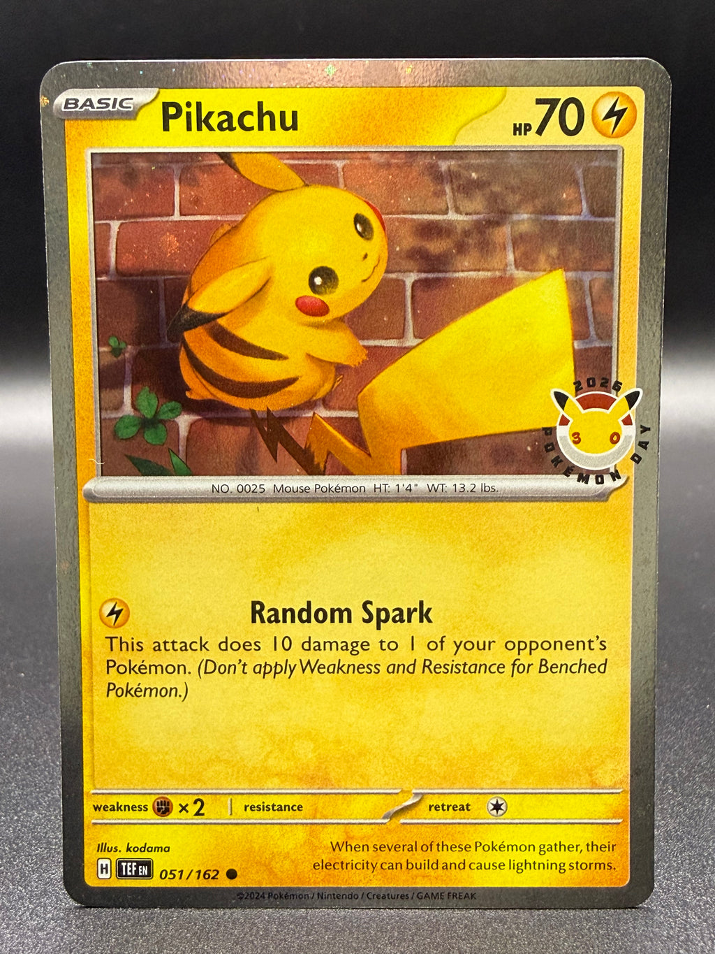 Pikachu 051/162 - Pokémon Day 2026 Promo - Near Mint Pokémon Card Single